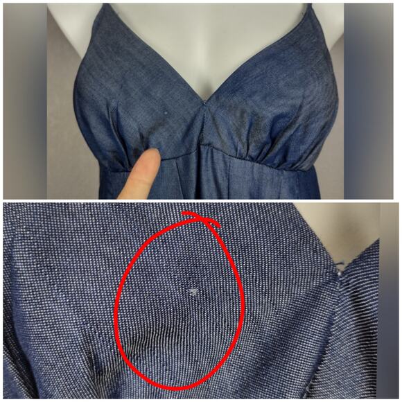 Saks Fifth Avenue Threads Maxi Denim Blue Slip Lyocell Dress Size Small - Picture 5 of 16